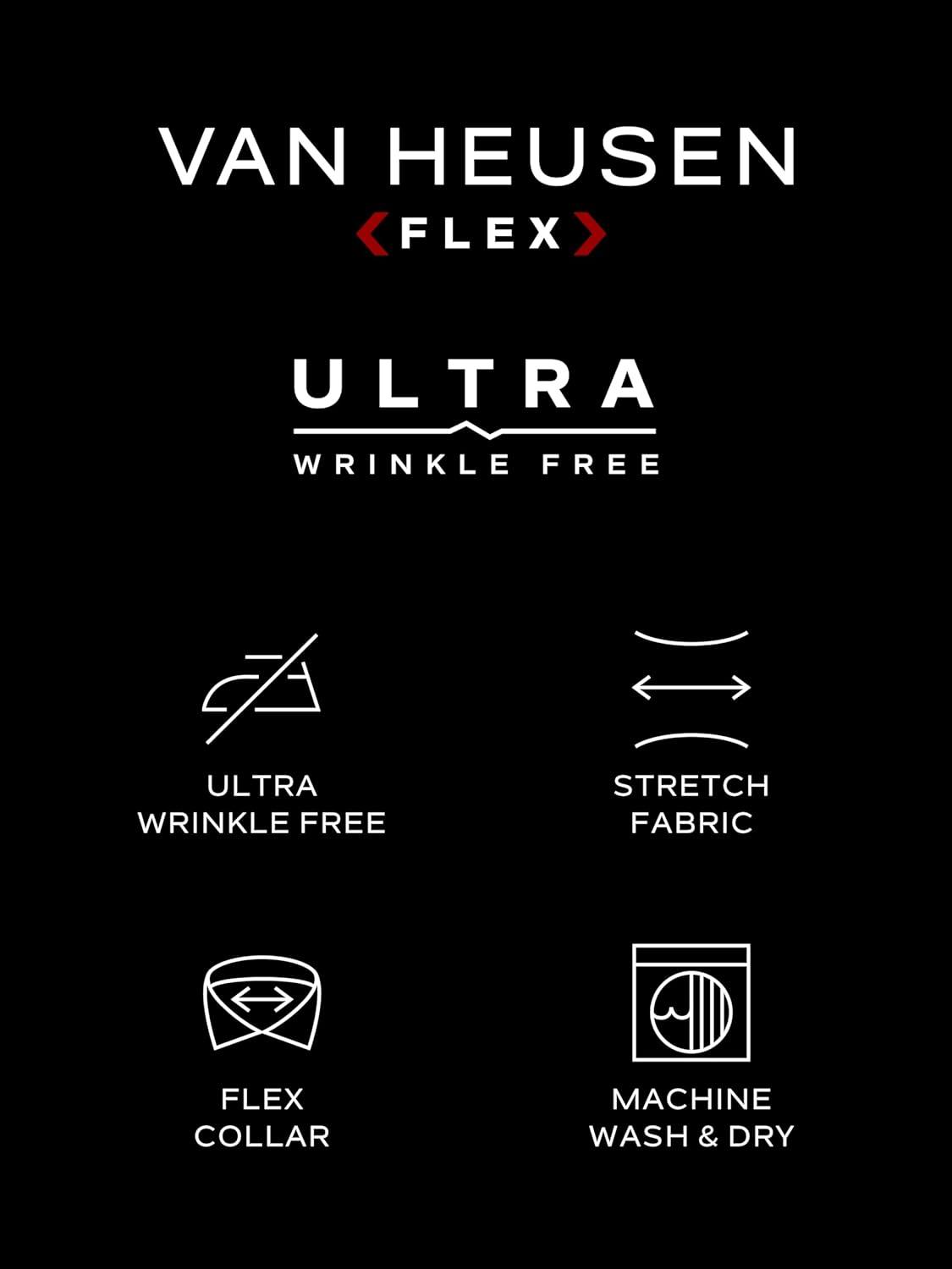 imageVan Heusen Mens Dress Shirt Slim Fit Ultra Wrinkle Free Flex Collar StretchWhite