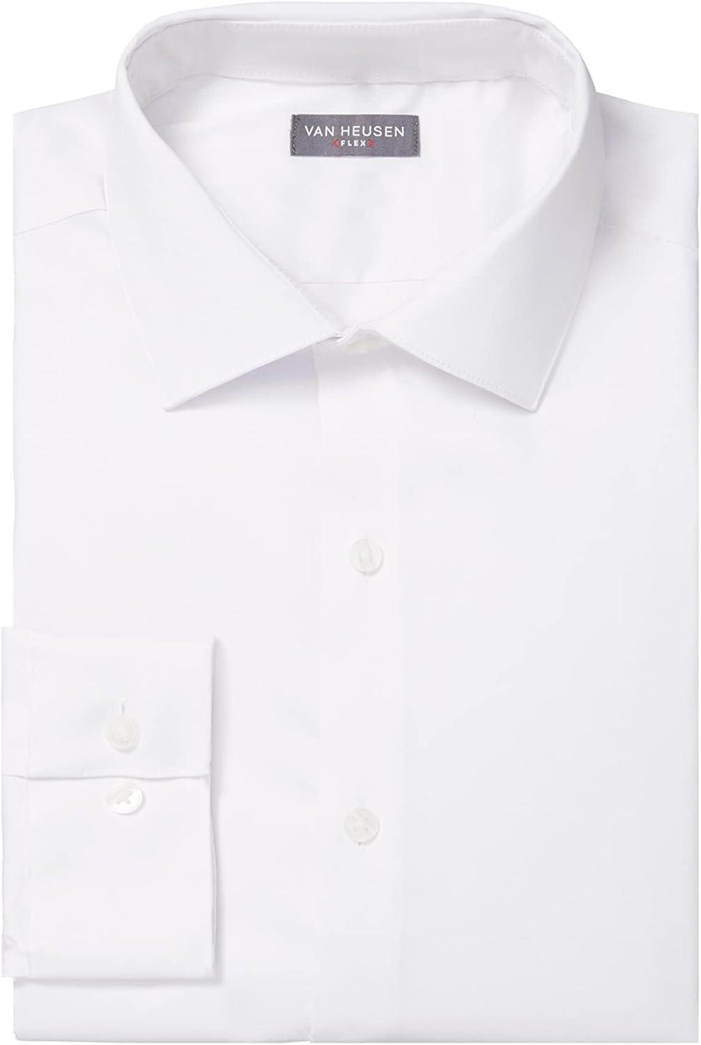 imageVan Heusen Mens Dress Shirt Slim Fit Ultra Wrinkle Free Flex Collar StretchWhite