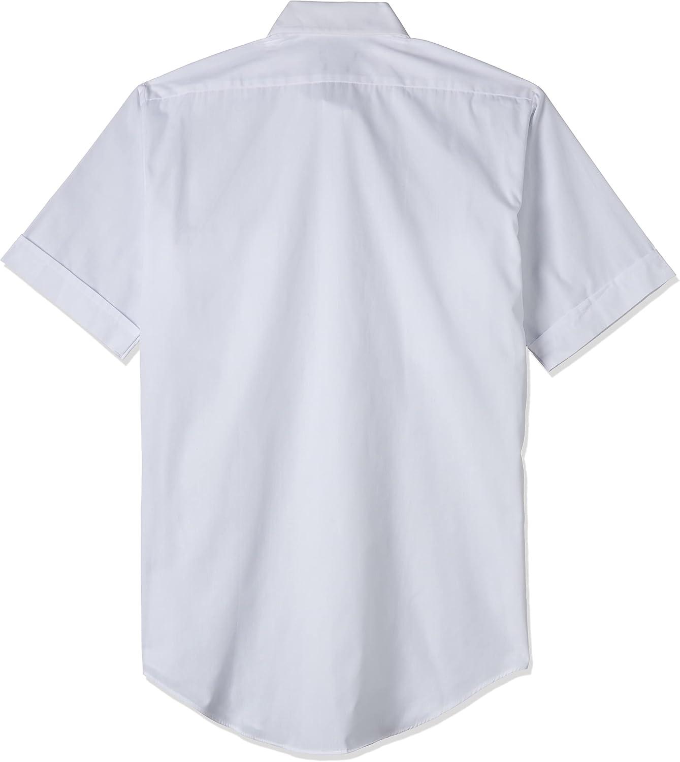imageVan Heusen Mens Dress Shirts Short Sleeve Aviator Shirt Solid Spread CollarWhite