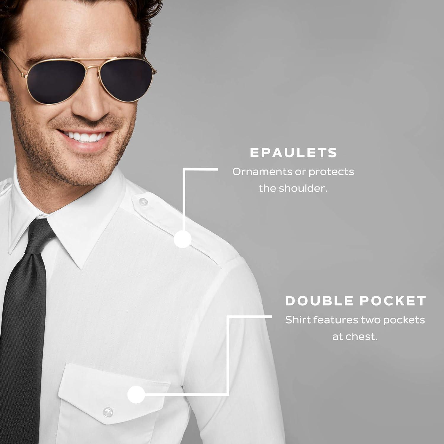 imageVan Heusen Mens Dress Shirts Short Sleeve Aviator Shirt Solid Spread CollarWhite
