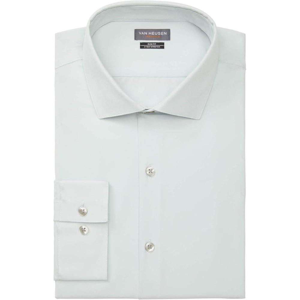 imageVan Heusen Mens Dress Shirt Slim Fit Traveler StretchLight Spruce