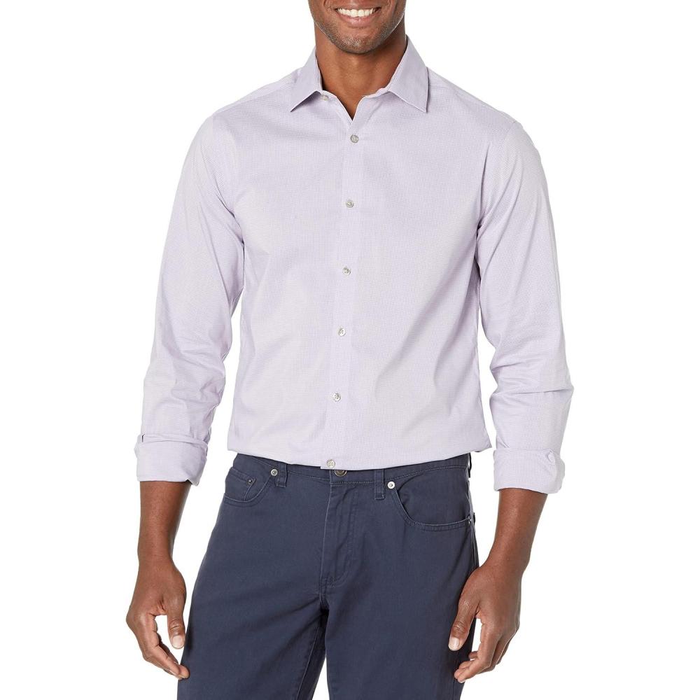 imageVan Heusen Mens Dress Shirt Slim Fit Ultra Wrinkle Free Flex Collar StretchAmethyst