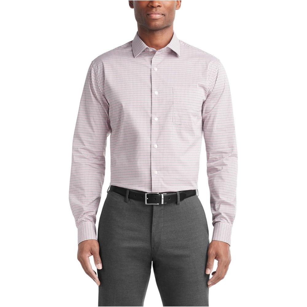 imageVan Heusen Mens Dress Shirt Slim Fit Ultra Wrinkle Free Flex Collar StretchGrenadine