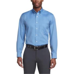 Van Heusen Men’s Dress Shirt Regular Fit Non Iron Solid(Blue Mist)