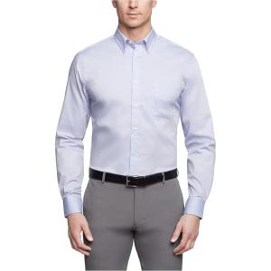 Van Heusen Men’s Dress Shirt Regular Fit Pinpoint Solid(Blue)