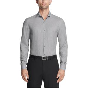Van Heusen Mens Dress Shirt Slim Fit Traveler Stretch(Grey Stone)