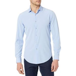 Van Heusen Mens Dress Shirt Slim Fit Traveler Stretch(Mist)