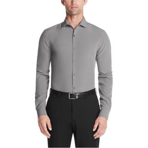 Van Heusen Mens Dress Shirt Slim Fit Traveler Stretch(Steel)
