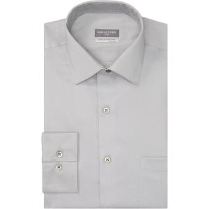Van Heusen Mens Dress Shirt Slim Fit Ultra Wrinkle Free Flex Collar Stretch(Grey Mist)
