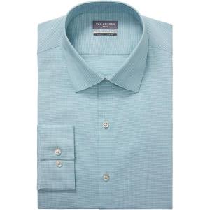 Van Heusen Mens Dress Shirt Slim Fit Ultra Wrinkle Free Flex Collar Stretch(Jade)