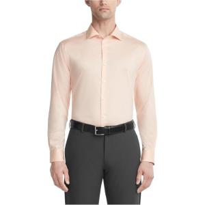 Van Heusen Mens Dress Shirt Slim Fit Ultra Wrinkle Free Flex Collar Stretch(Melon)