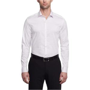 Van Heusen Mens Dress Shirt Slim Fit Ultra Wrinkle Free Flex Collar Stretch(Purple Rain)