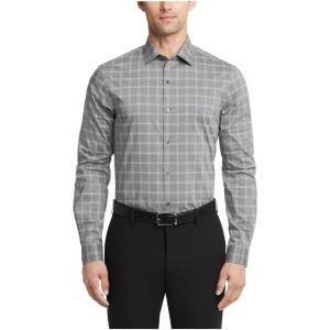 Van Heusen Mens Dress Shirt Slim Fit Ultra Wrinkle Free Flex Collar Stretch(Rock)