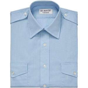 Van Heusen Mens Dress Shirts Short Sleeve Aviator Shirt Solid Spread Collar(Light Blue)
