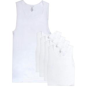 Van Heusen Mens Tank Top – 5 Pack Soft Cotton Classic A-Shirt Tank Tops Mens Undershirts Sleeveless Tee Shirts Pack(White)