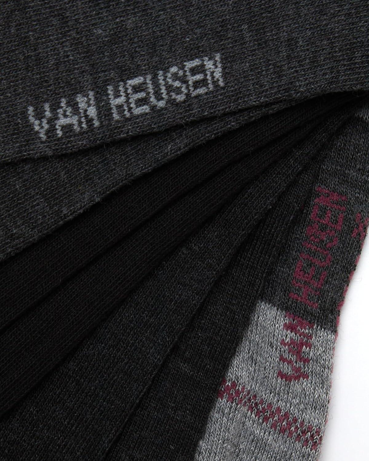 imageVan Heusen Mens Dress Socks 7 Pack Soft Stretch Moisture Wicking Crew Socks for Men for Casual Business Formal WearGrey Plaid