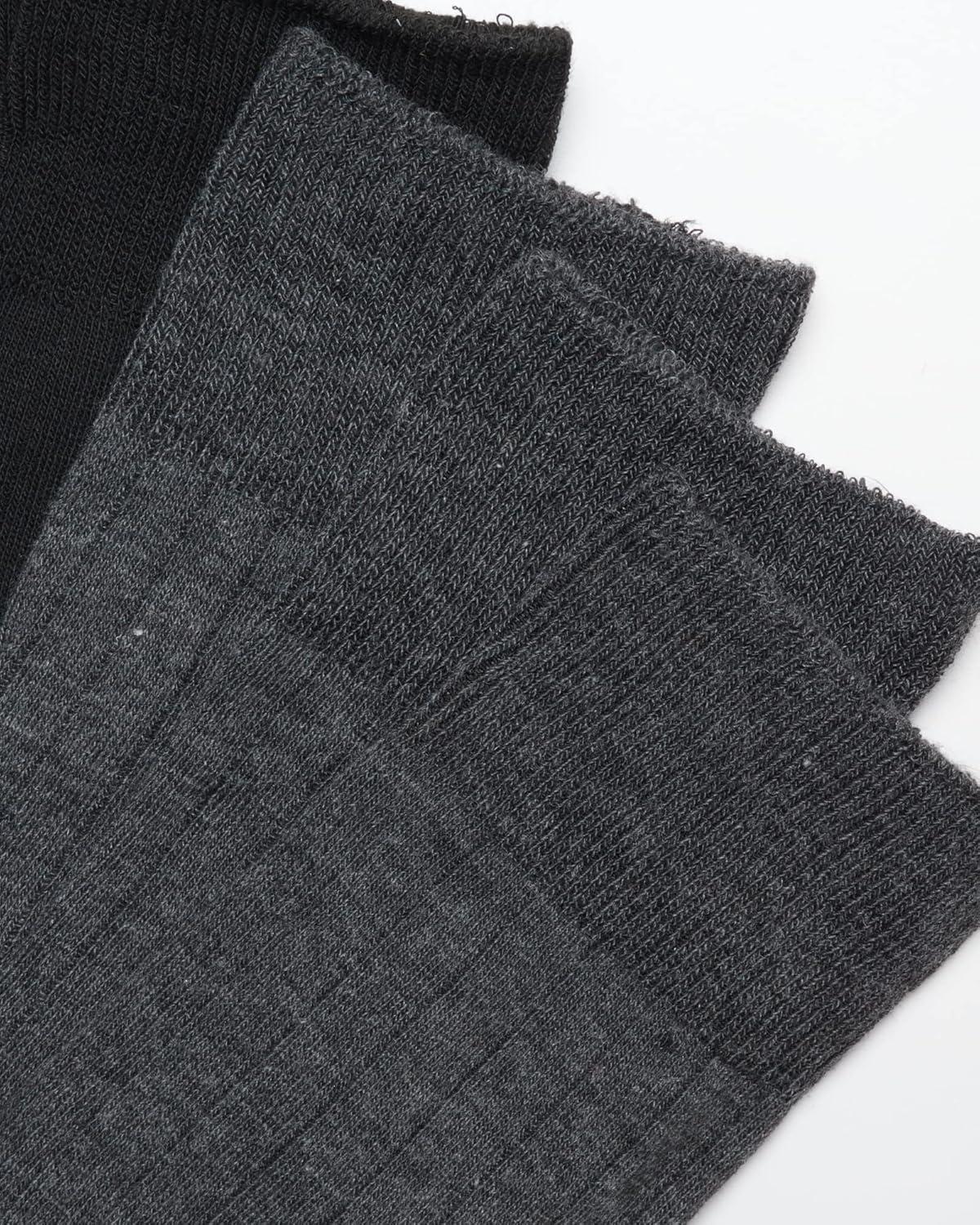 imageVan Heusen Mens Dress Socks 7 Pack Soft Stretch Moisture Wicking Crew Socks for Men for Casual Business Formal WearGreyBlack Solid
