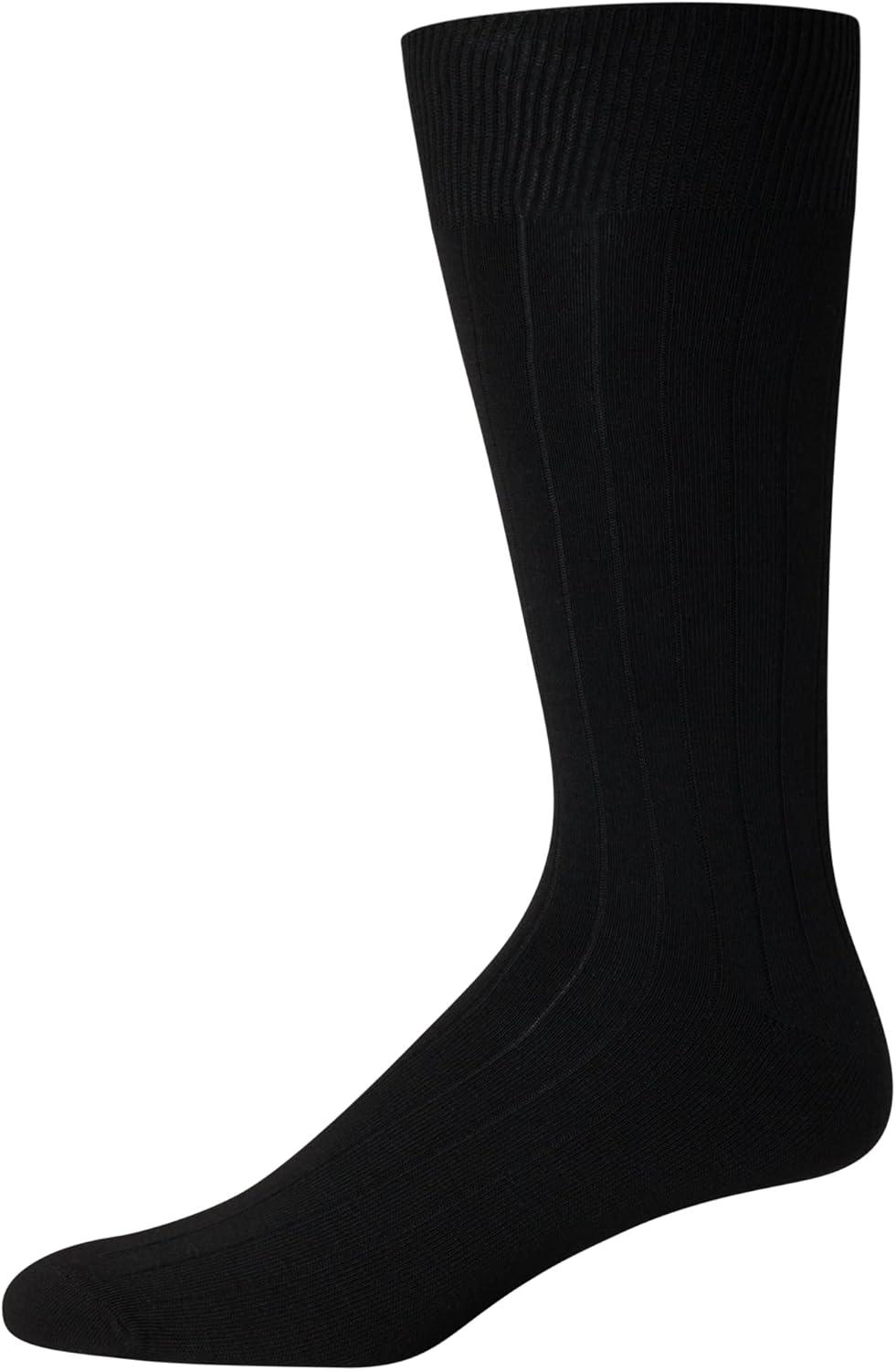 imageVan Heusen Mens Dress Socks 7 Pack Soft Stretch Moisture Wicking Crew Socks for Men for Casual Business Formal WearGreyBlack Solid