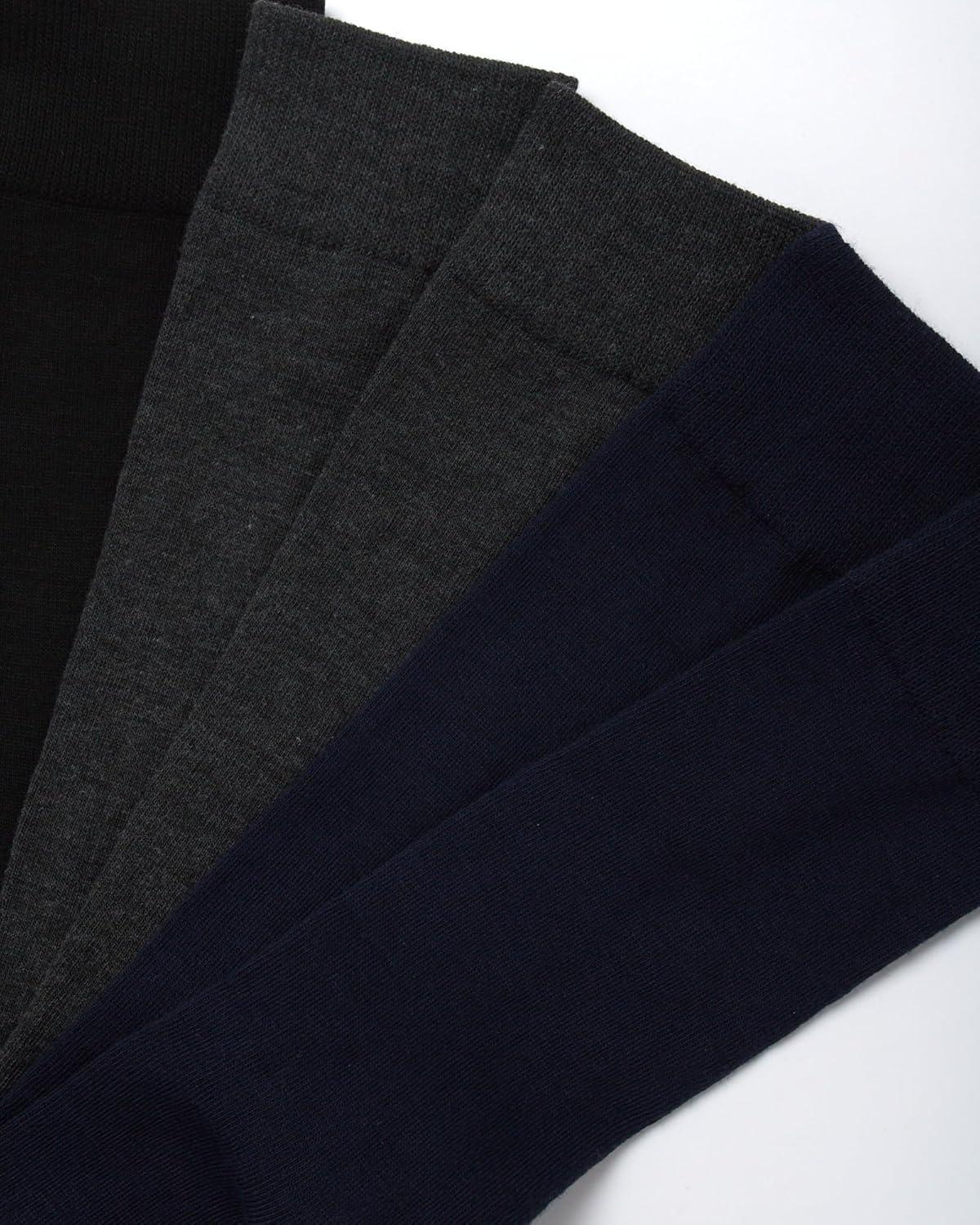 imageVan Heusen Mens Dress Socks 7 Pack Soft Stretch Moisture Wicking Crew Socks for Men for Casual Business Formal WearGreyBlackNavy