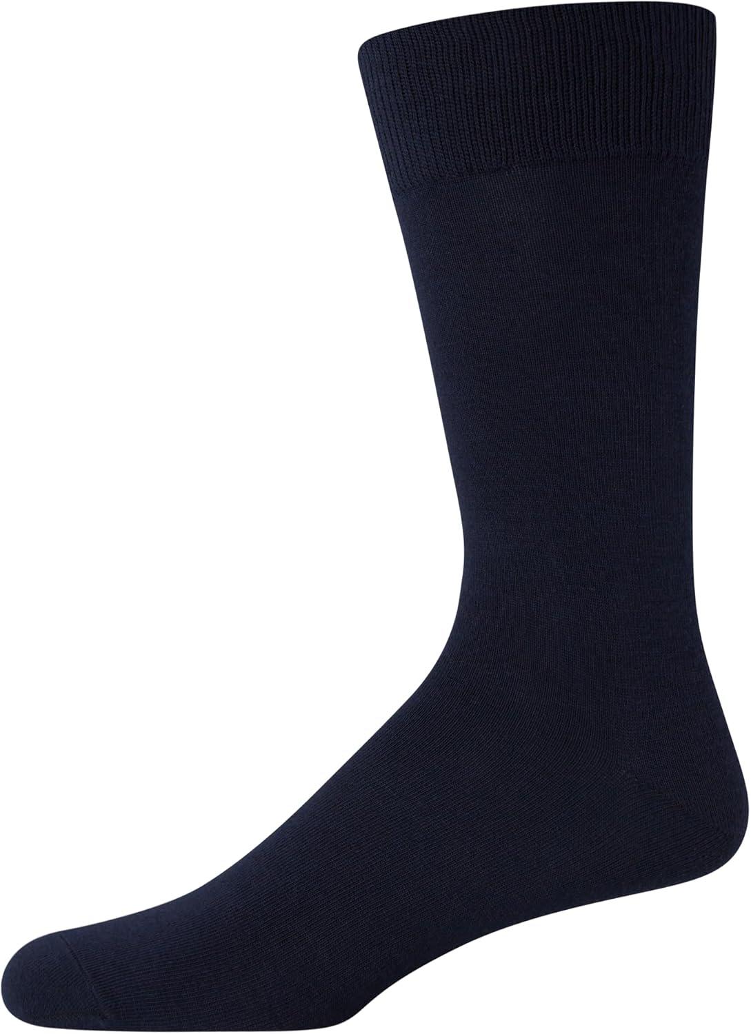imageVan Heusen Mens Dress Socks 7 Pack Soft Stretch Moisture Wicking Crew Socks for Men for Casual Business Formal WearGreyBlackNavy