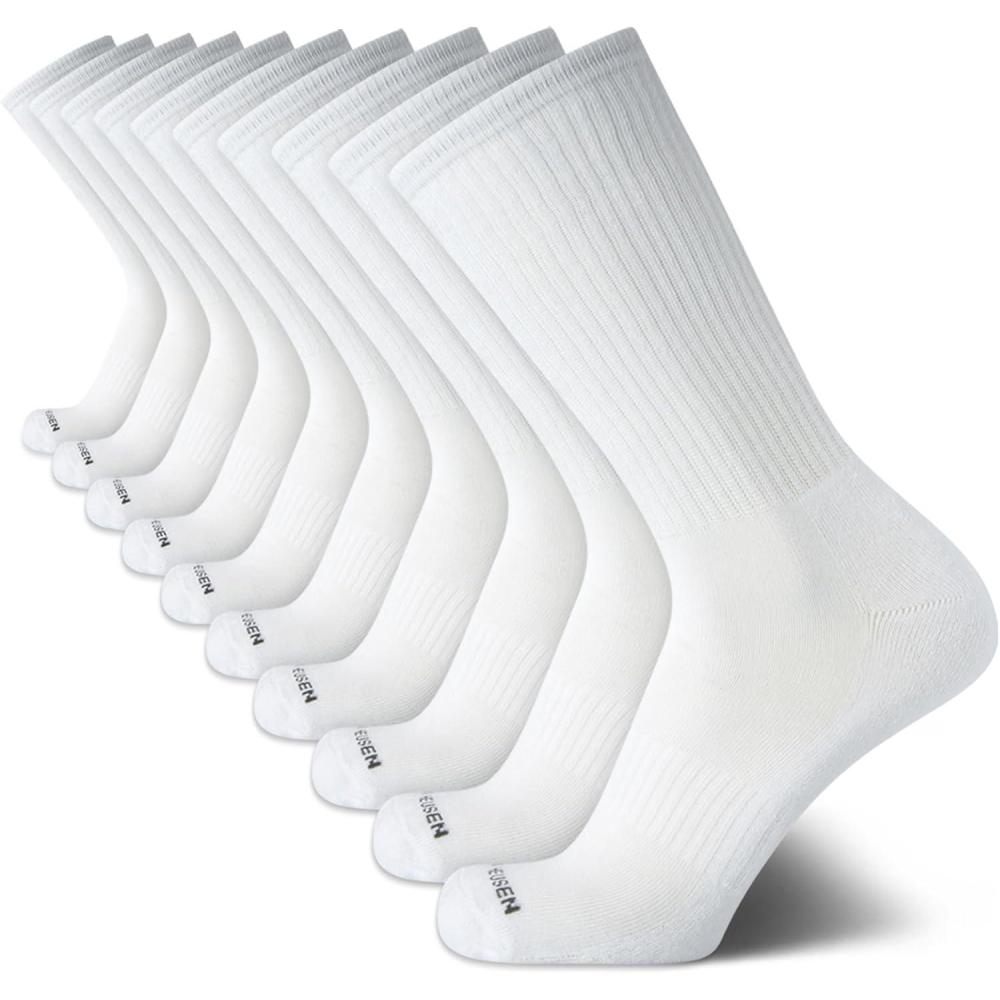 imageVan Heusen Mens Crew Socks 10 Pack Athletic Performance Cushioned Crew Length Running Socks for Men for Sports and RunningWhite