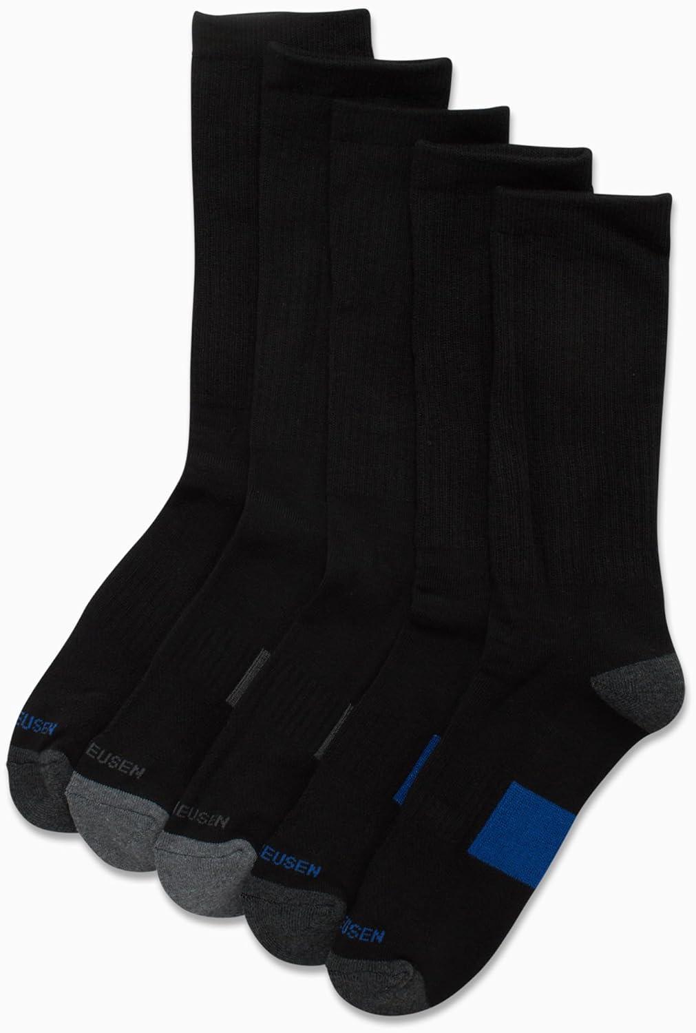 imageVan Heusen Mens Athletic Crew Socks 5PackBlackGrey Multi