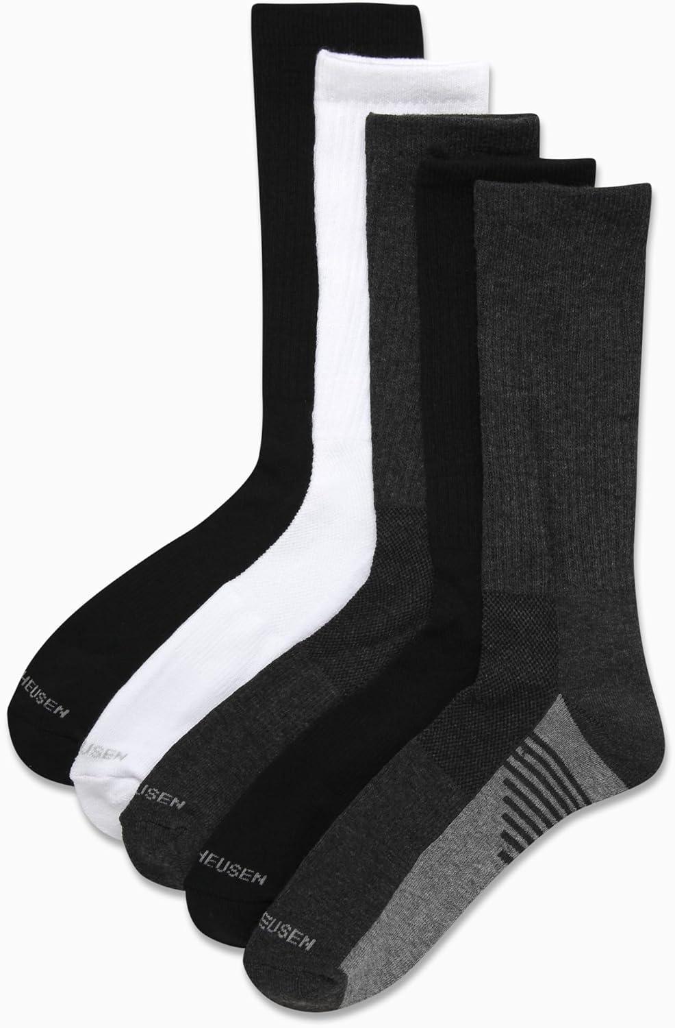 imageVan Heusen Mens Athletic Crew Socks 5PackGrey Multi