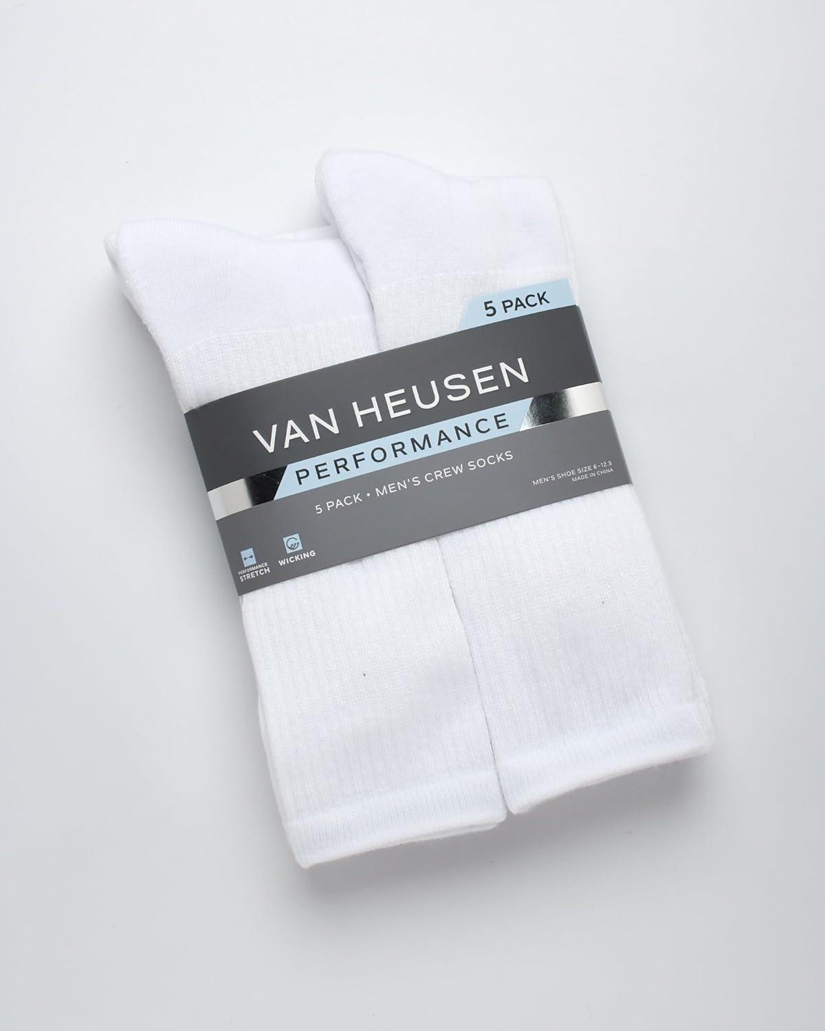 imageVan Heusen Mens Athletic Crew Socks 5PackWhite