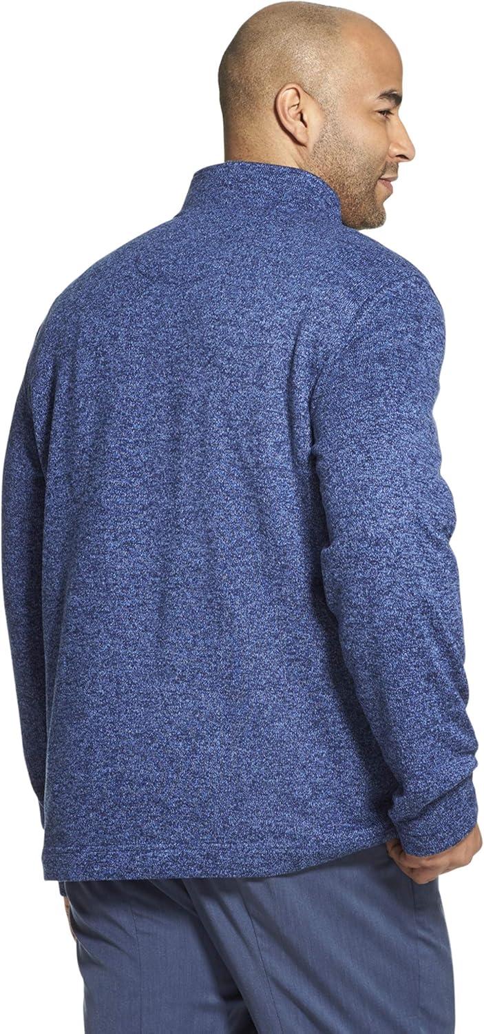 imageVan Heusen Mens Big and Tall Flex Long Sleeve 14 Zip Soft Sweater FleecePullover SweaterBlue Yonder