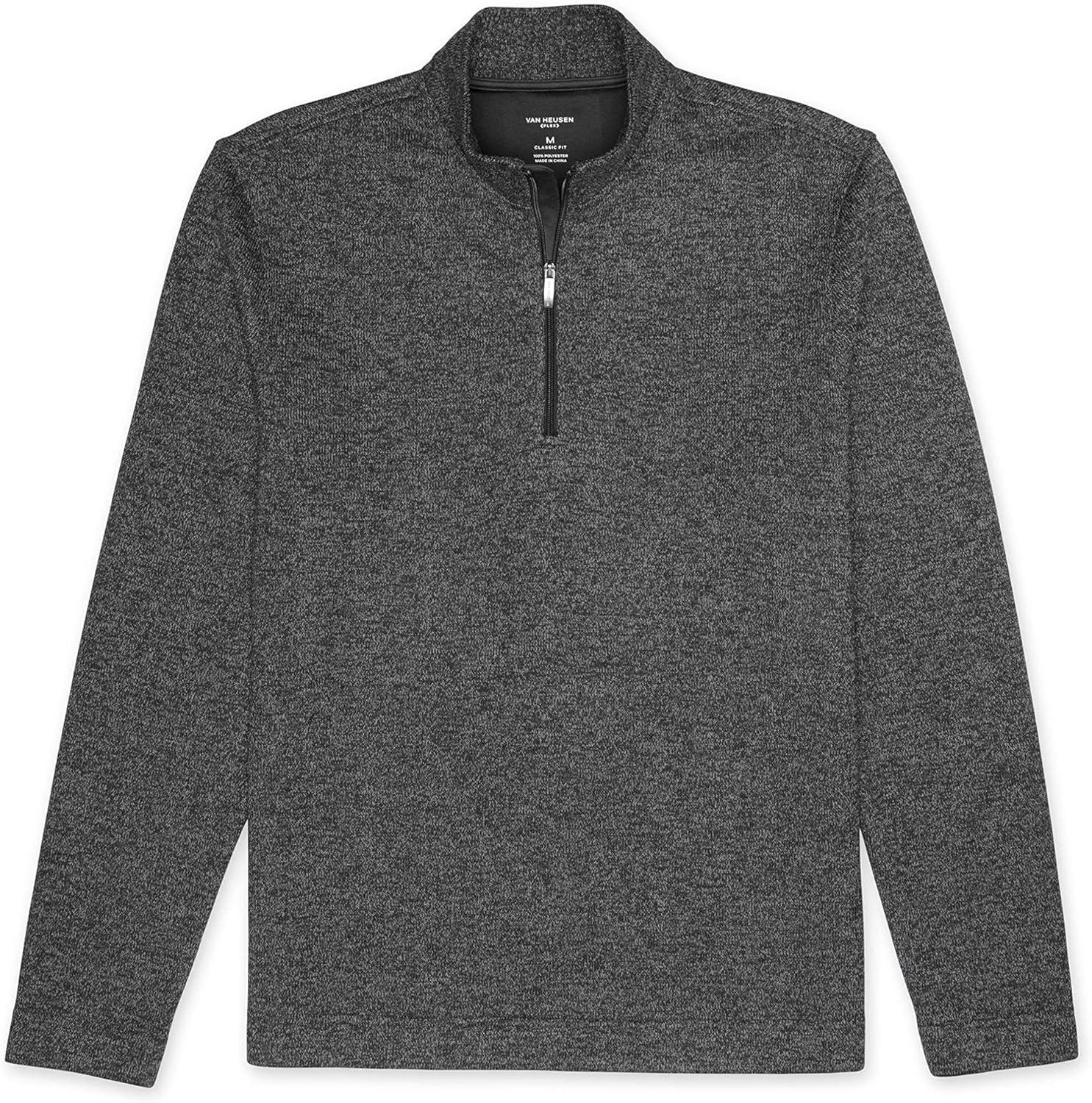 imageVan Heusen Mens Big and Tall Flex Long Sleeve 14 Zip Soft Sweater FleecePullover SweaterHigh Rise