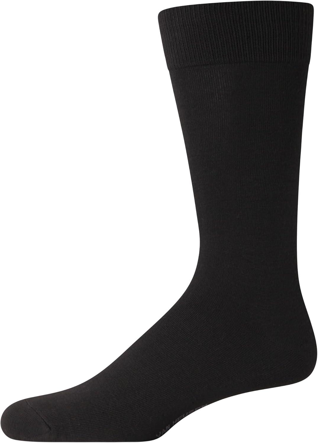 imageVan Heusen Mens Dress Socks 14 Pack Soft Stretch Moisture Wicking Crew Socks for Men for Everyday Office Work WearAll Black