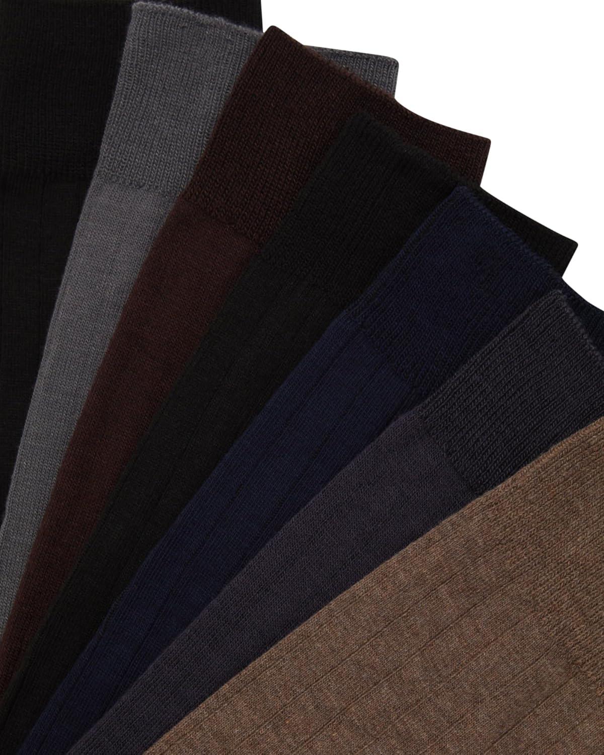 imageVan Heusen Mens Dress Socks 14 Pack Soft Stretch Moisture Wicking Crew Socks for Men for Everyday Office Work WearAssorted Texture