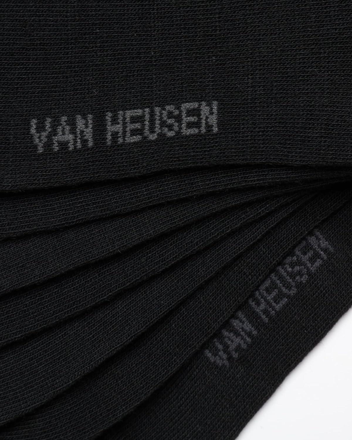 imageVan Heusen Mens Dress Socks 14 Pack Soft Stretch Moisture Wicking Crew Socks for Men for Everyday Office Work WearBlack Multi