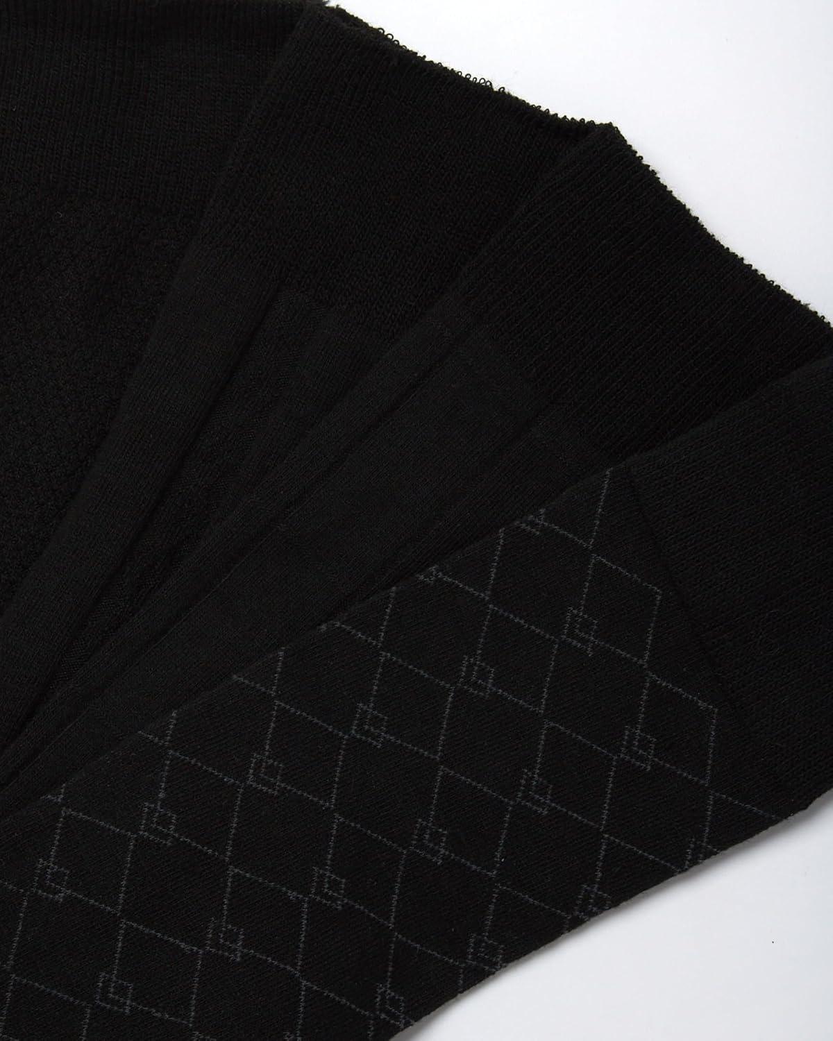 imageVan Heusen Mens Dress Socks 7 Pack Soft Stretch Moisturing Wicking Work Crew Socks for Men Sizes 6125All Black