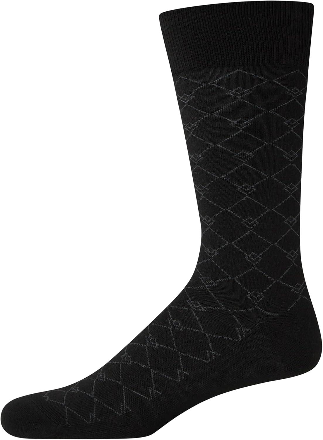 imageVan Heusen Mens Dress Socks 7 Pack Soft Stretch Moisturing Wicking Work Crew Socks for Men Sizes 6125All Black