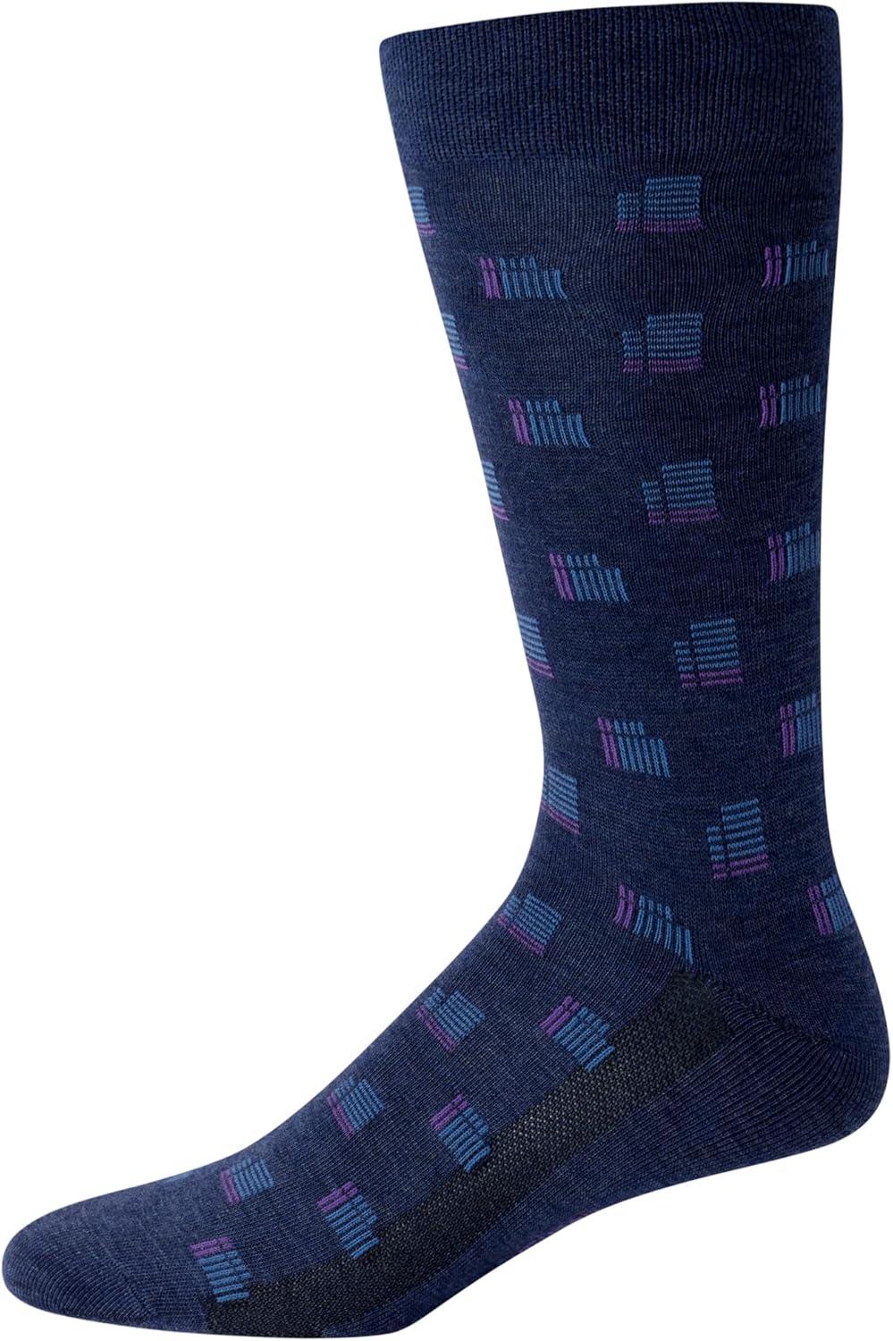 imageVan Heusen Mens Dress Socks 7 Pack Soft Stretch Moisturing Wicking Work Crew Socks for Men Sizes 6125Dark Denim Heather
