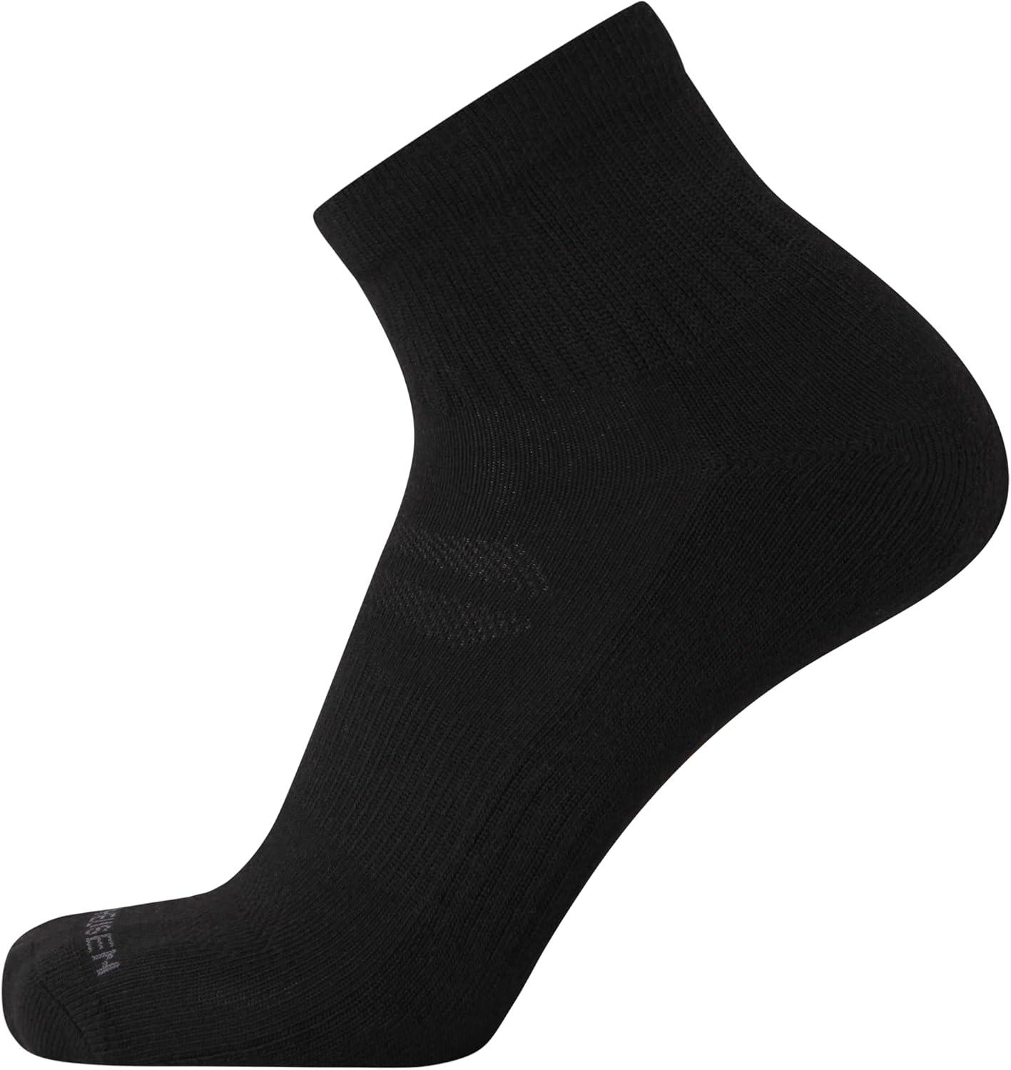 imageVan Heusen Mens Quarter Socks 12 Pack Soft Stretch Moisture Wicking Cushioned Athletic Ankle Socks for MenSolid Black