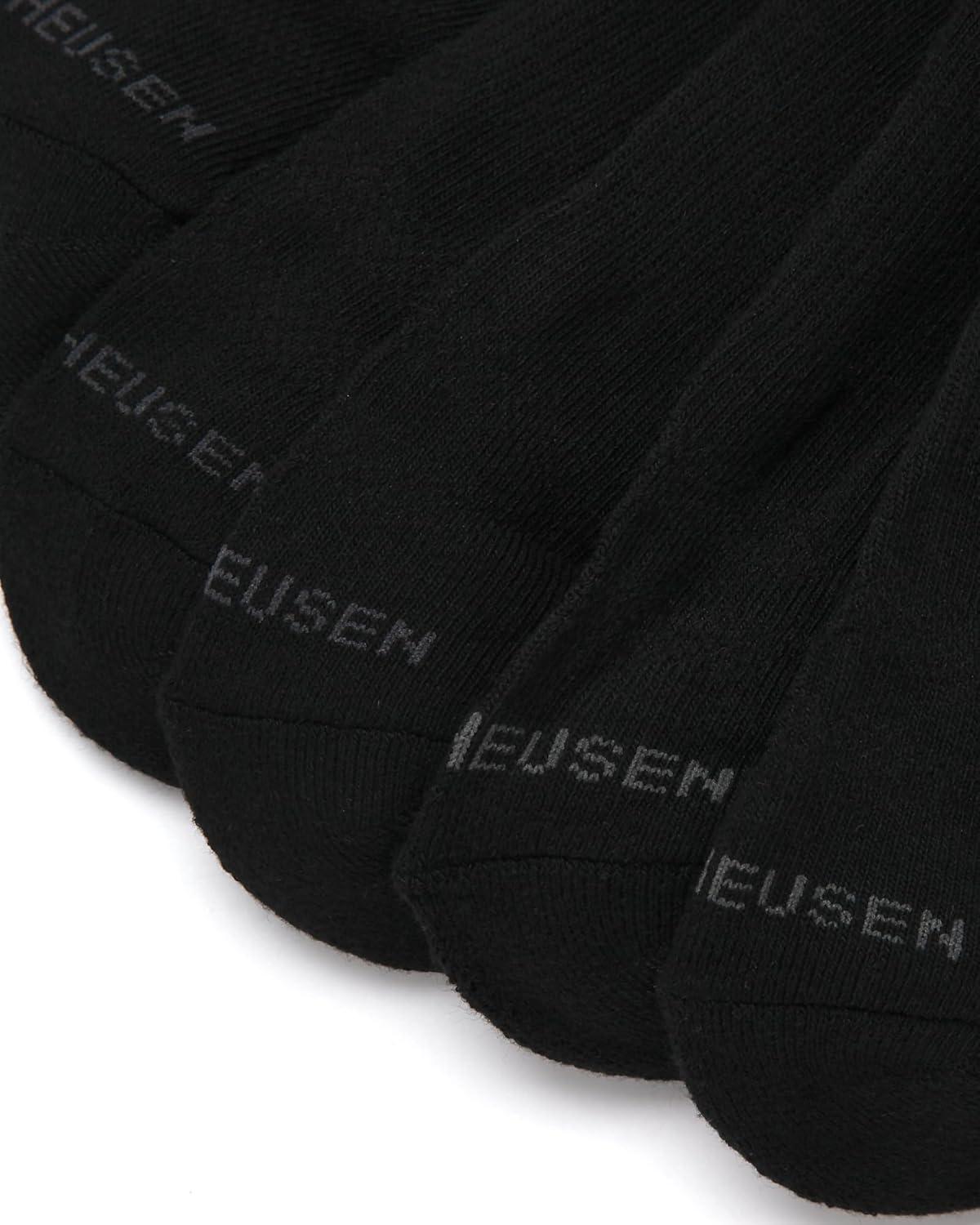 imageVan Heusen Mens Quarter Socks 12 Pack Soft Stretch Moisture Wicking Cushioned Athletic Ankle Socks for MenSolid Black