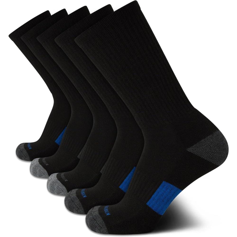 imageVan Heusen Mens Athletic Crew Socks 5PackBlackGrey Multi