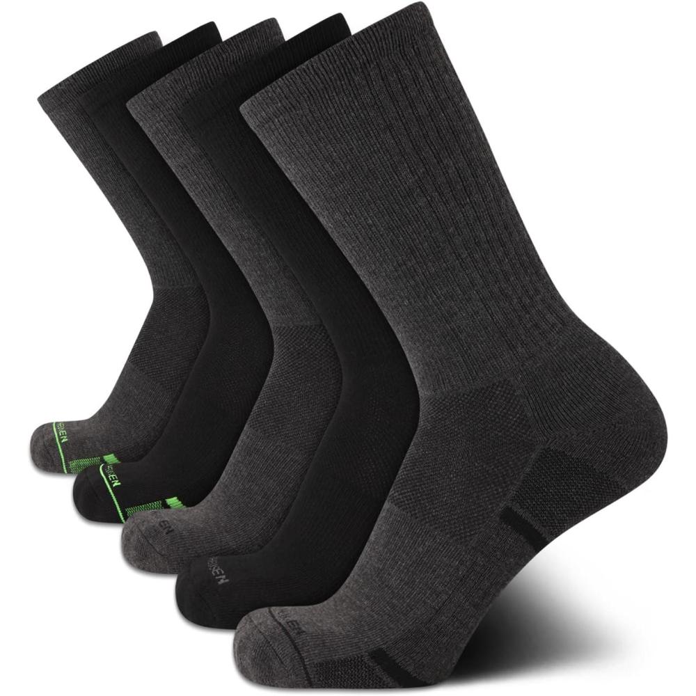 imageVan Heusen Mens Athletic Crew Socks 5PackGrey HeatherBlack