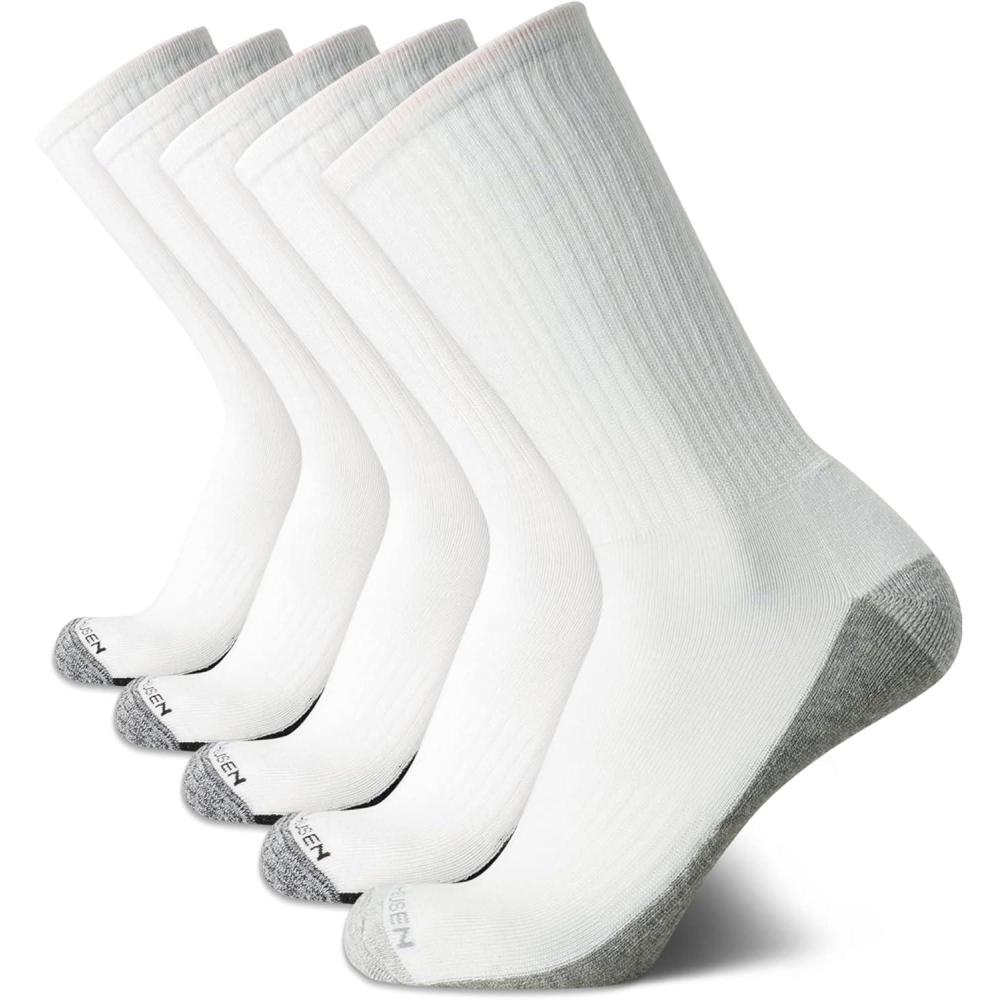 imageVan Heusen Mens Athletic Crew Socks 5PackWhiteGrey