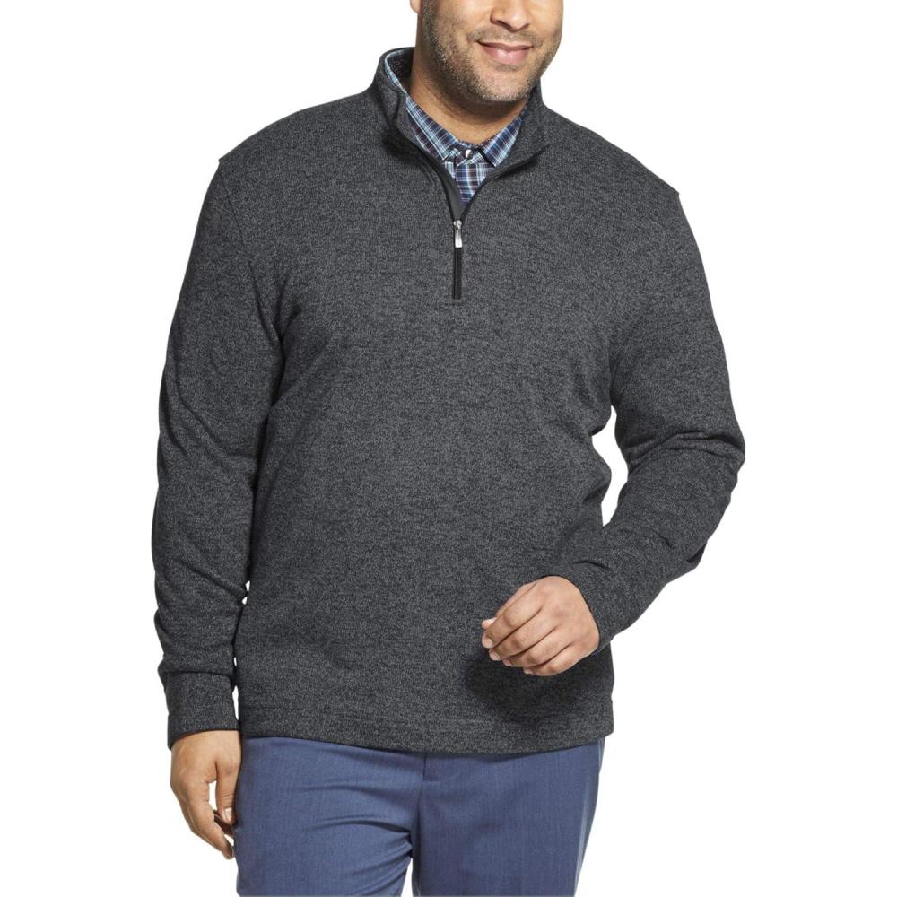 imageVan Heusen Mens Big and Tall Flex Long Sleeve 14 Zip Soft Sweater FleecePullover SweaterHigh Rise