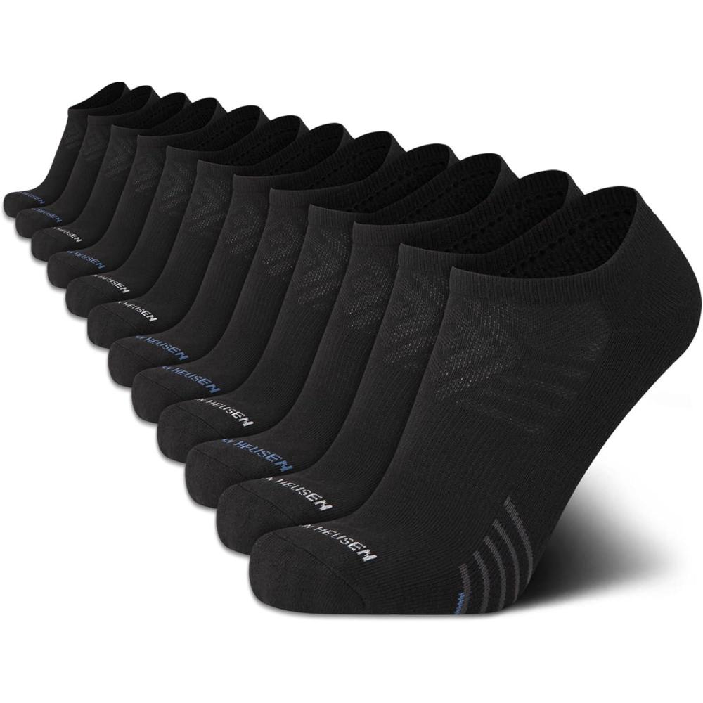 imageVan Heusen Mens Low Cut Socks  12 Pack Moisture Wicking Cushioned Athletic No Show Socks for MenCoal Black