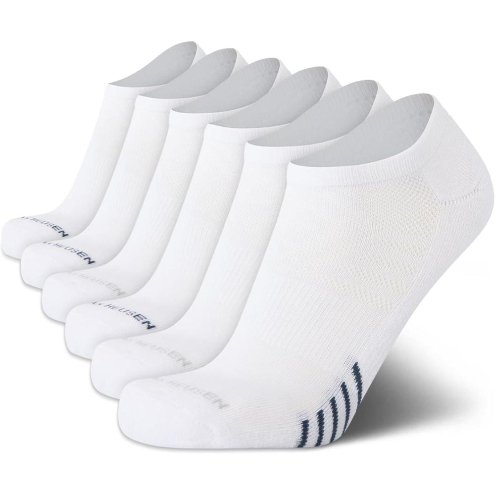 imageVan Heusen Mens Low Cut Socks  6 Pack Moisture Wicking Cushioned Athletic No Show Socks for MenWhite