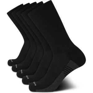 Van Heusen Men’s Athletic Crew Socks (5-Pack)(All Black)