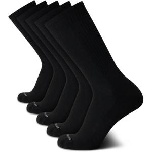 Van Heusen Men’s Athletic Crew Socks (5-Pack)(Black)
