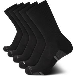 Van Heusen Men’s Athletic Crew Socks (5-Pack)(Coal Black)