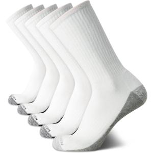 Van Heusen Men’s Athletic Crew Socks (5-Pack)(White/Grey)