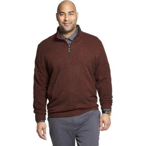 Van Heusen Mens Big and Tall Flex Long Sleeve 1/4 Zip Soft Sweater FleecePullover Sweater(Chili Oil)