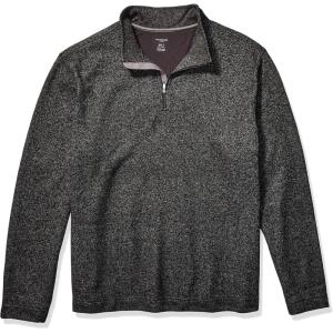 Van Heusen Mens Big and Tall Flex Long Sleeve 1/4 Zip Soft Sweater FleecePullover Sweater(Grey)